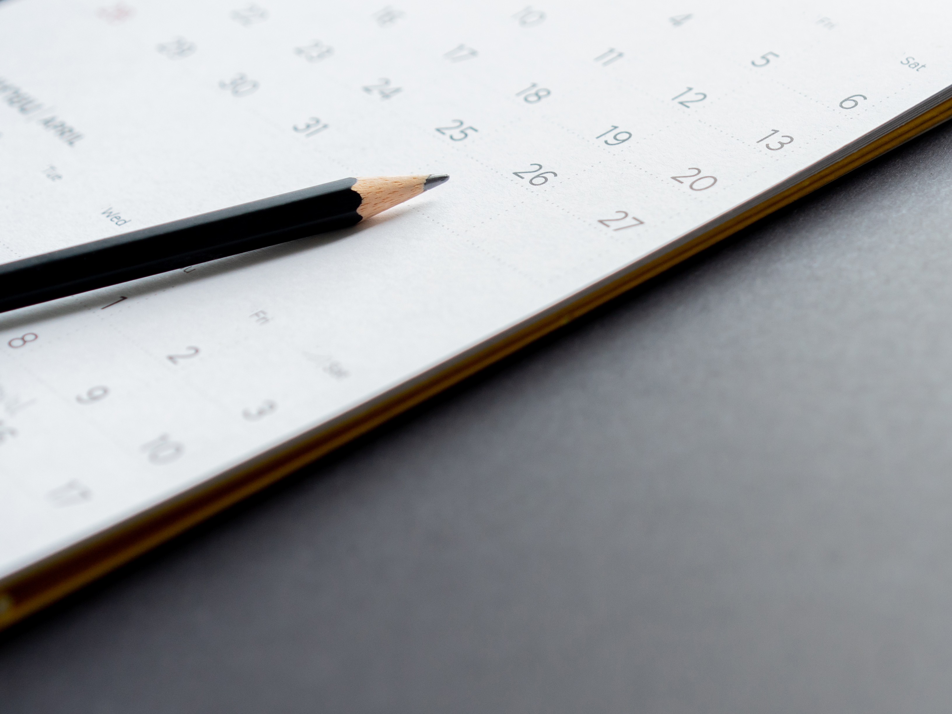 Kalender mit Bleistift. Kalender mit Bleistift.